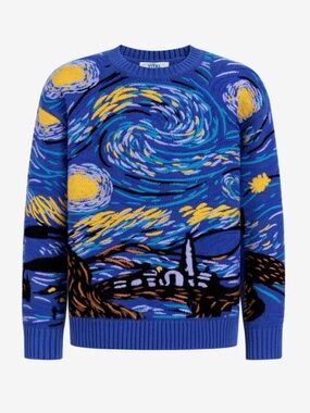 YITAI Starry Night Embroidered Sweater
